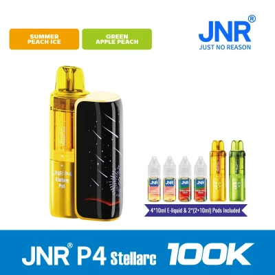 Summer Peach ice+Green Apple Peach | JNR Vape P4 Stellarc 100K Puffs Kit - Refillable & Replaceable Pod Vape